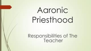 Aaronic Priesthood