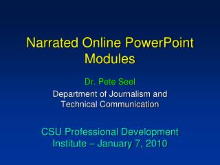 Narrated Online PowerPoint Modules