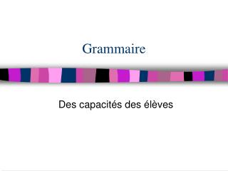 Grammaire