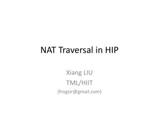 NAT Traversal in HIP