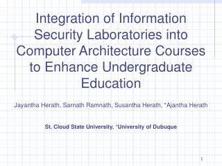 Integration of Information Security Laboratories into