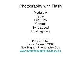 Photography with Flash