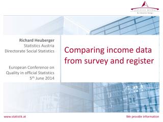 Comparing income data from survey and register