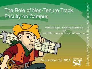 The Role of Non-Tenure Track Faculty on Campus