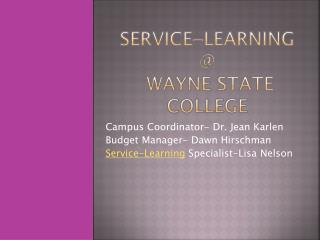 Service-Learning @ Wayne State College