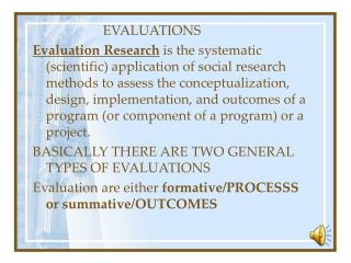 EVALUATIONS