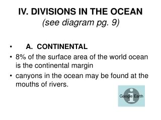 IV. DIVISIONS IN THE OCEAN (see diagram pg. 9)