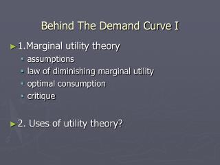 Behind The Demand Curve I