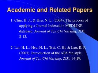 Academic and Related Papers