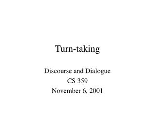Turn-taking
