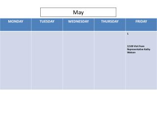 May Agenda