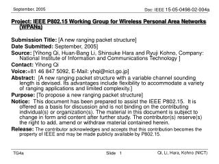 Project: IEEE P802.15 Working Group for Wireless Personal Area Networks (WPANs)