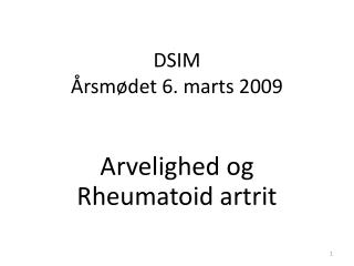 DSIM Årsmødet 6. marts 2009