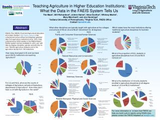 Teaching Agriculture in Higher Education Institutions: What the Data in the FAEIS System Tells Us