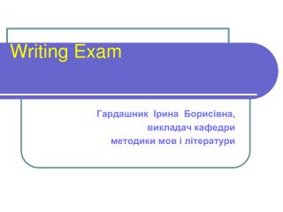Writing Exam