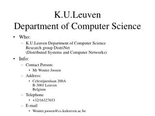 K.U.Leuven Department of Computer Science