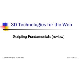 3D Technologies for the Web
