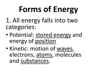 Forms of Energy