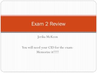 Exam 2 Review