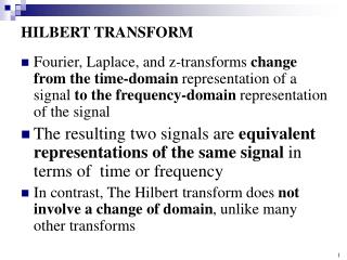 HILBERT TRANSFORM