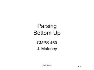 Parsing Bottom Up