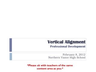 Vertical Alignment Professional Development