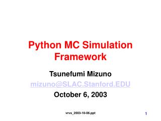 Python MC Simulation Framework