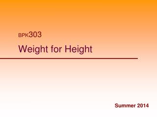 Weight for Height