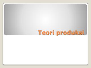 Teori produksi