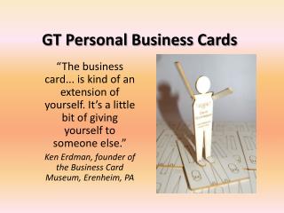 GT Personal Business Cards