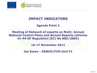 Unit F1 - Country profiles, Coordination of Follow-up