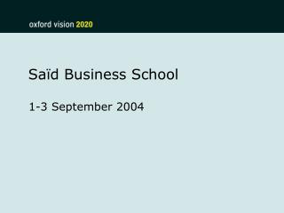 Sa ï d Business School