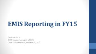 EMIS Reporting in FY15