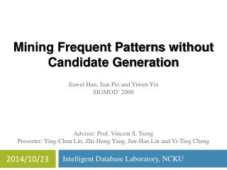 Intelligent Database Laboratory, NCKU