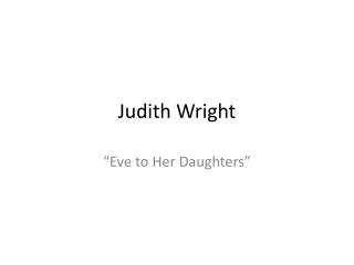 Judith Wright