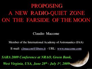 SARA 2009 Conference at NRAO, Green Bank, West Virginia, USA, June 28 th - July 1 st , 2009.