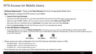 WTS Access for Mobile Users