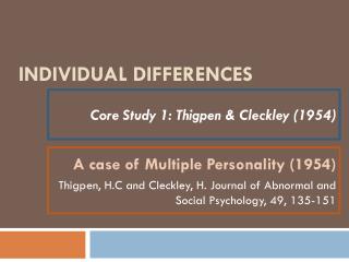 Individual Differences