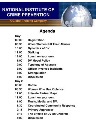 NATIONAL INSTITUTE OF CRIME PREVENTION A Global Training Company