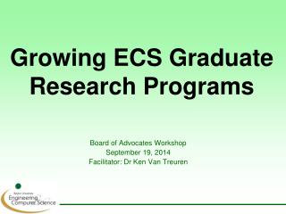 Growing ECS Graduate Research Programs