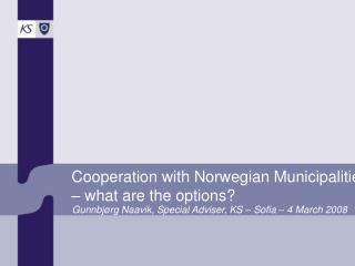 Cooperation with Norwegian Municipalities – what are the options?