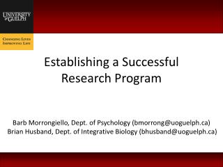 Establishing a Successful Research Program