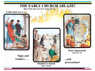 THE EARLY CHURCH ABLAZE! Mark 16:20; Acts 4:31-33; 5:12-16; 6:7; 8:4