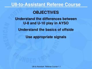 U8-to-Assistant Referee Course
