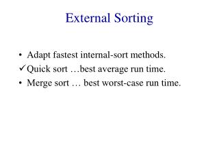 External Sorting