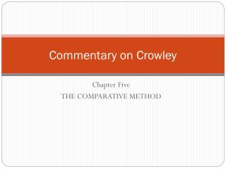 Commentary on Crowley