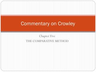 Commentary on Crowley