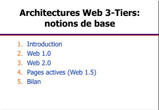 Architectures Web 3-Tiers: notions de base