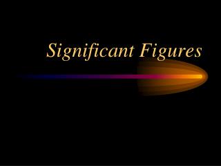 Significant Figures