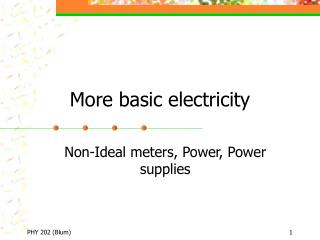 More basic electricity